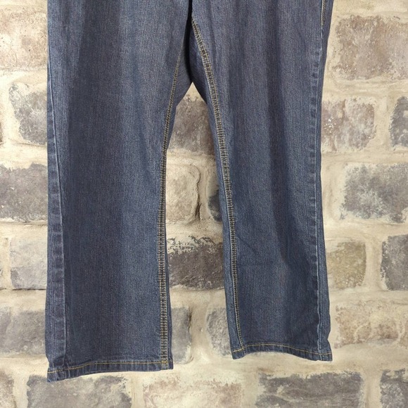 JEANBAY Blue Capri Jeans Woman's Size 14W Embroidered Pockets Y2K Retro Stretch - Picture 4 of 12